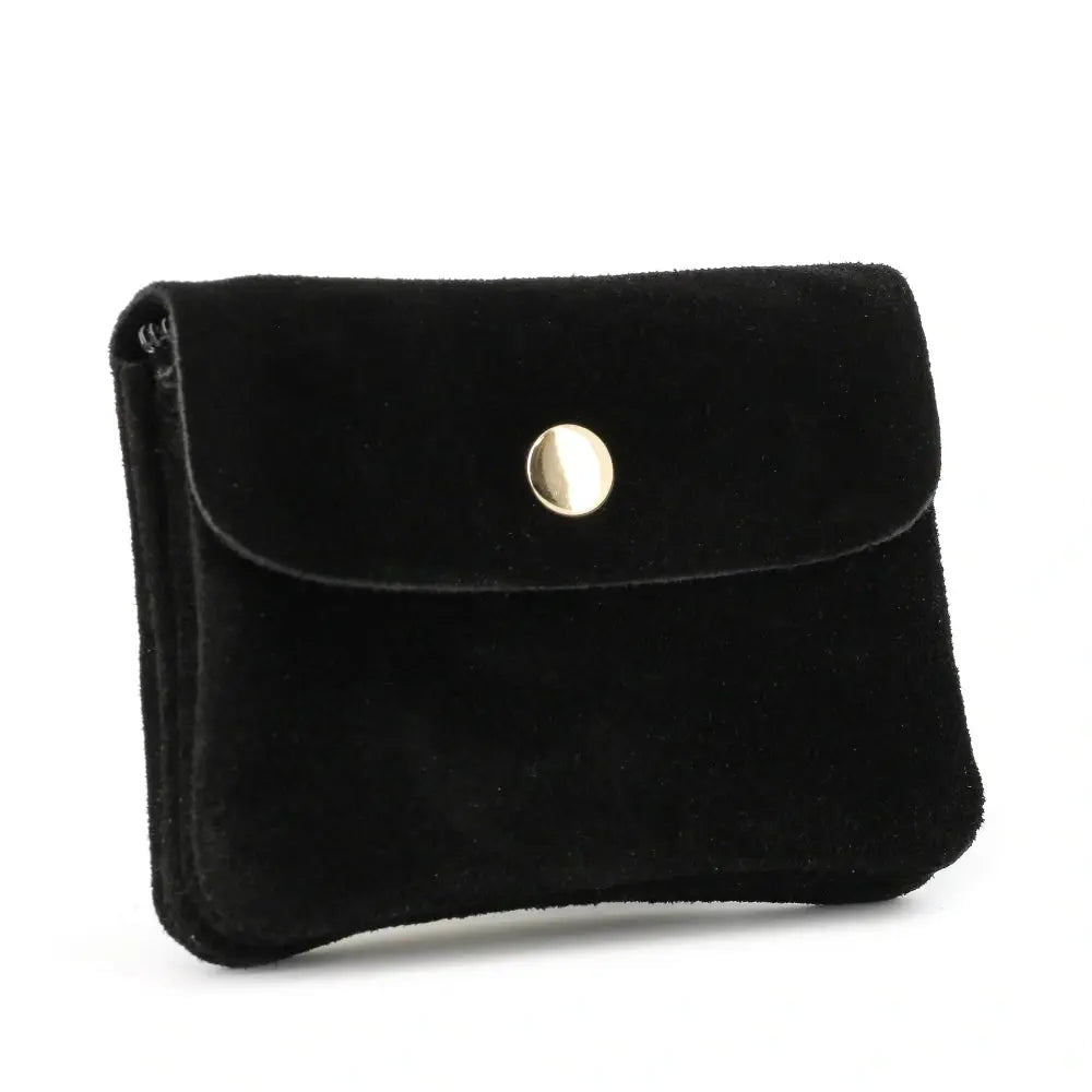 Petit porte-monnaie cartes cuir suède Noir other image 2