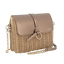 Sac bandoulière chaîne en paille Marron Métal Flora & co