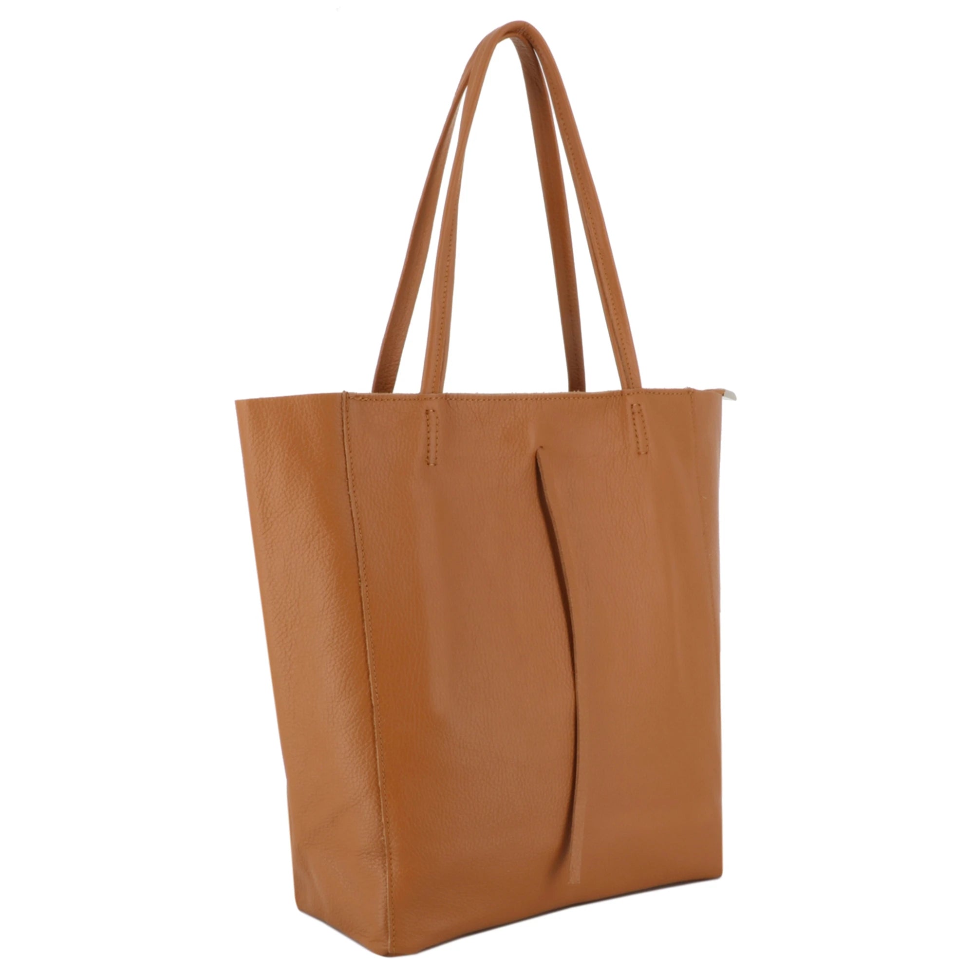 Sac à main femme shopping en cuir camel