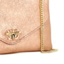 Made in Italy Sac bandoulière chaîne cuir femme irisé rose