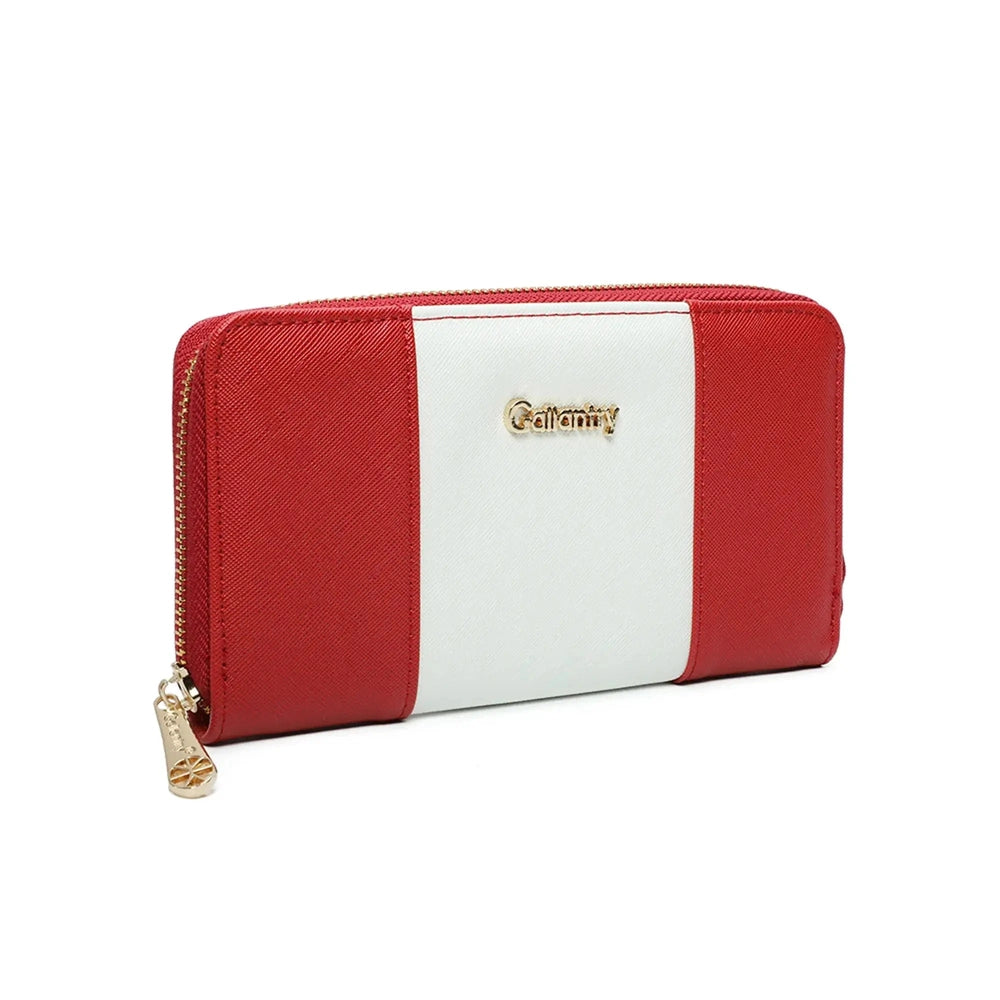 Gallantry Portefeuille tout-en-un femme bicolore rouge
