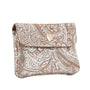 Vue 1 du Porte-monnaie suédé métallisé baroque 041A Camel en cuir par Made in Italy.