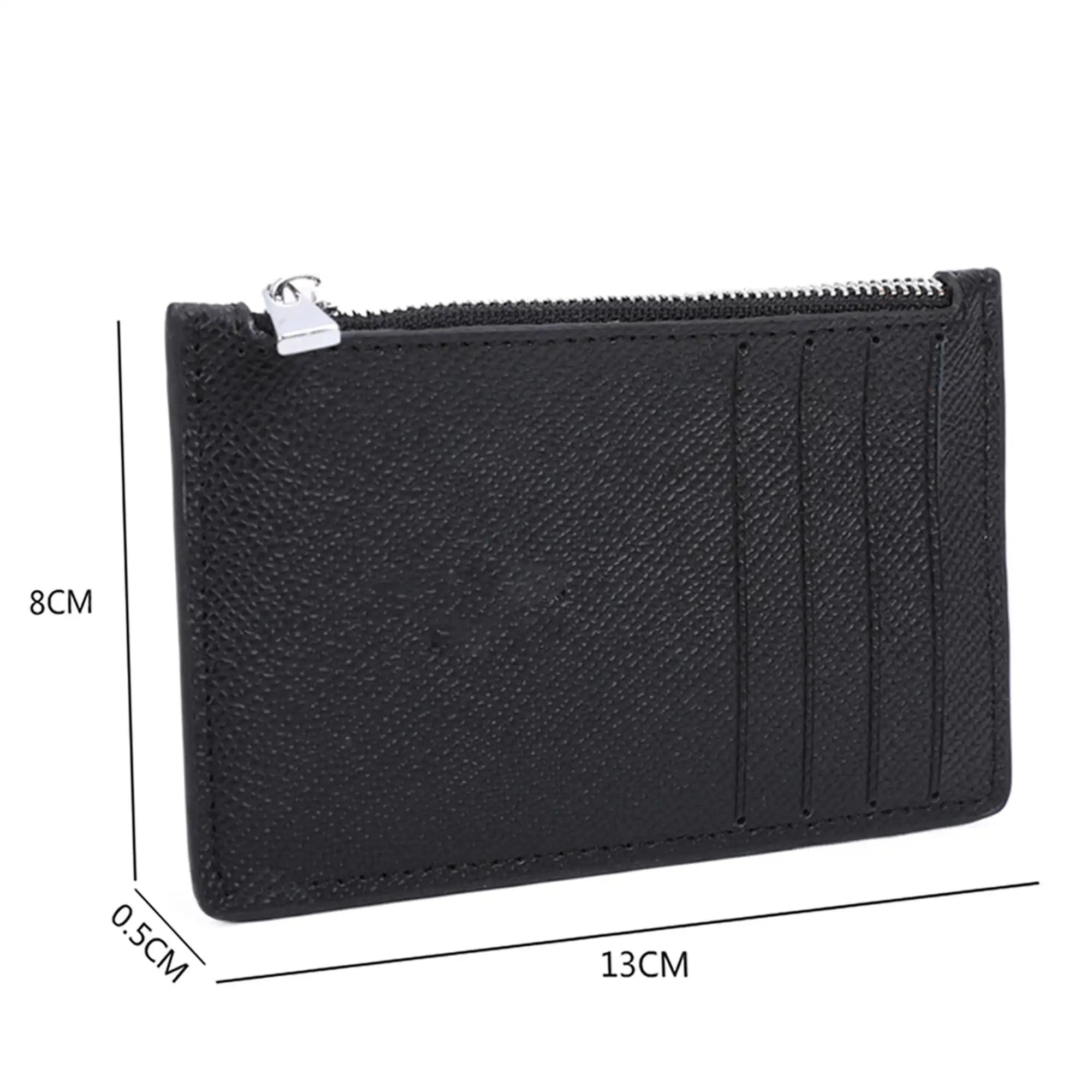 Porte-cartes monnaies femme fin cuir noir