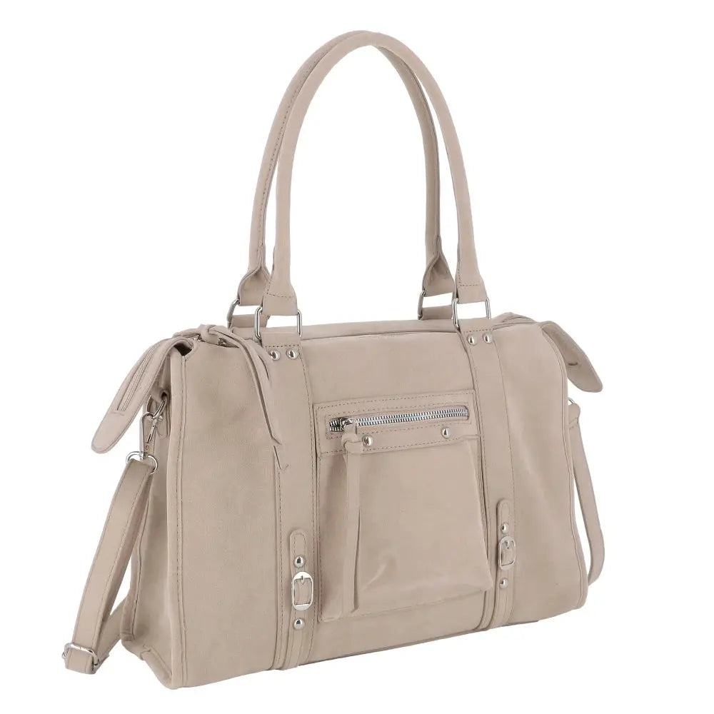 Grand sac cabas bowling effet daim Beige other image 2