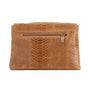 Made in Italy Sac bandoulière chaîne cuir femme croco camel