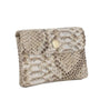Vue 1 du Porte-connaie cartes court cuir python 041S Taupe par Made in Italy.