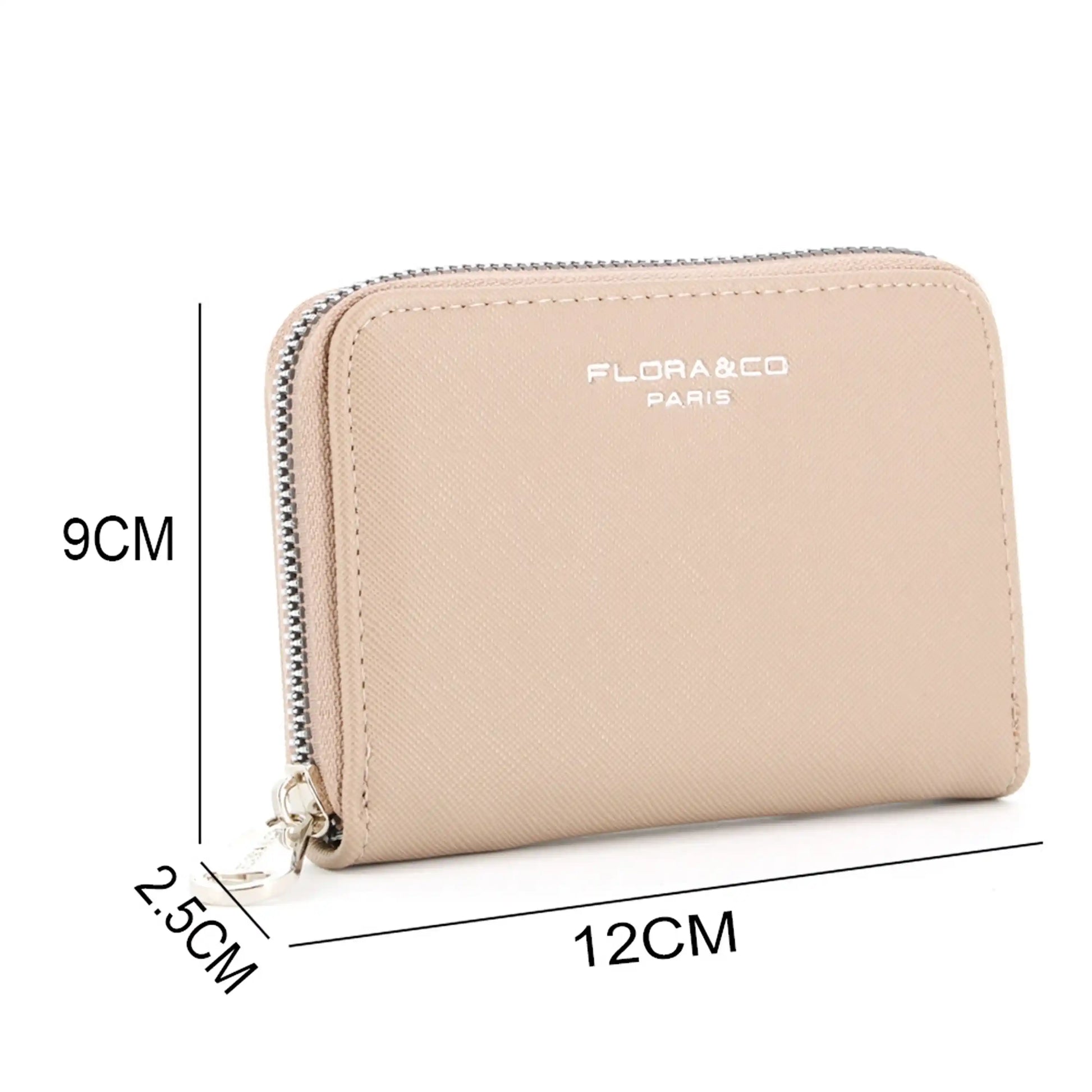 Flora & co - Portefeuille porte-carte femme saffiano beige