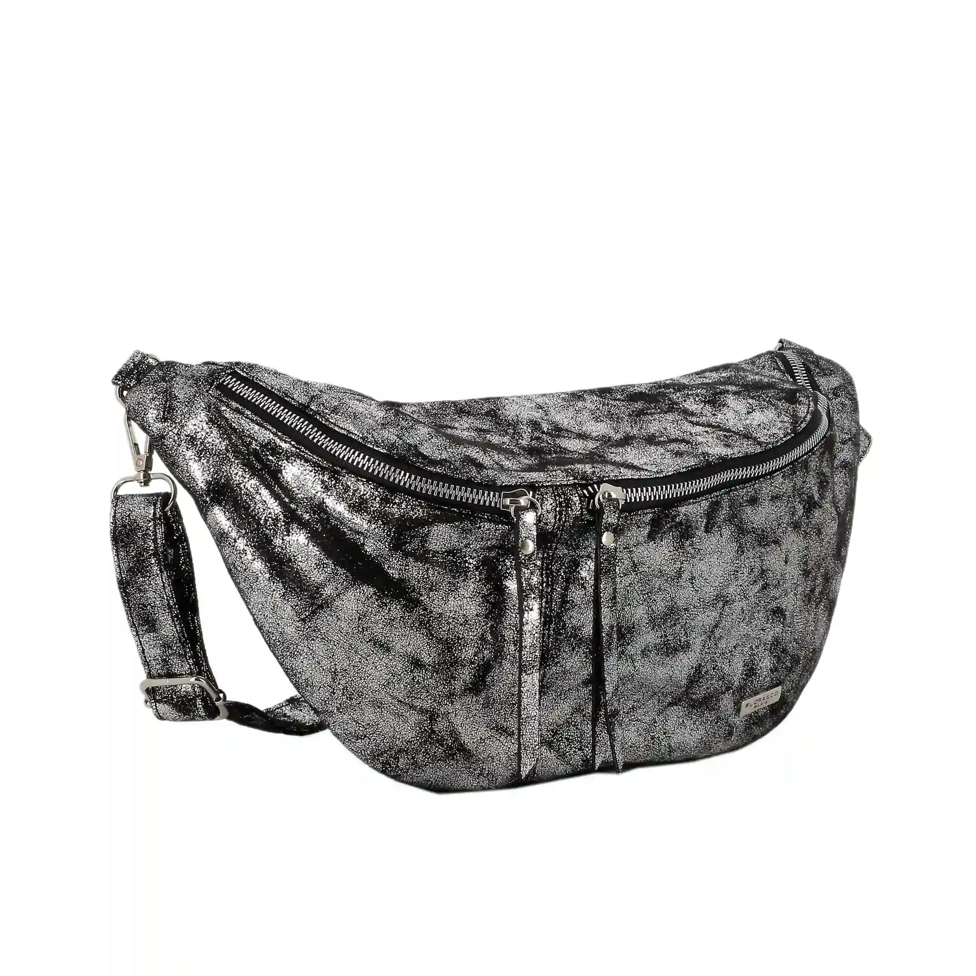 Grand sac banane femme daim irisé Gris Argent other image 2