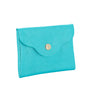 Porte-monnaie cuir irisé femme ultra fin Cyan - Crocochic