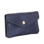 Portefeuille pochette passeport cuir irisé Bleu Marine - Crocochic