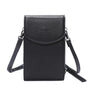 Vue princ. du Pochette téléphone bandoulière femme noir en cuir synthétique par Gallantry.
