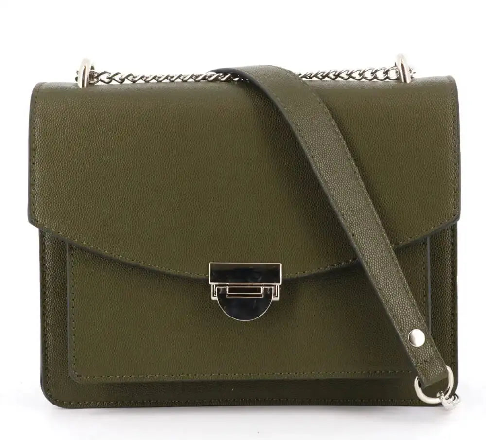 Flora & co Sac bandoulière chaînette style accordéon kaki