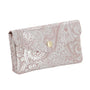 Vue 1 du Porte-monnaie long suédé irisé baroque 05A Rose en cuir par Made in Italy.