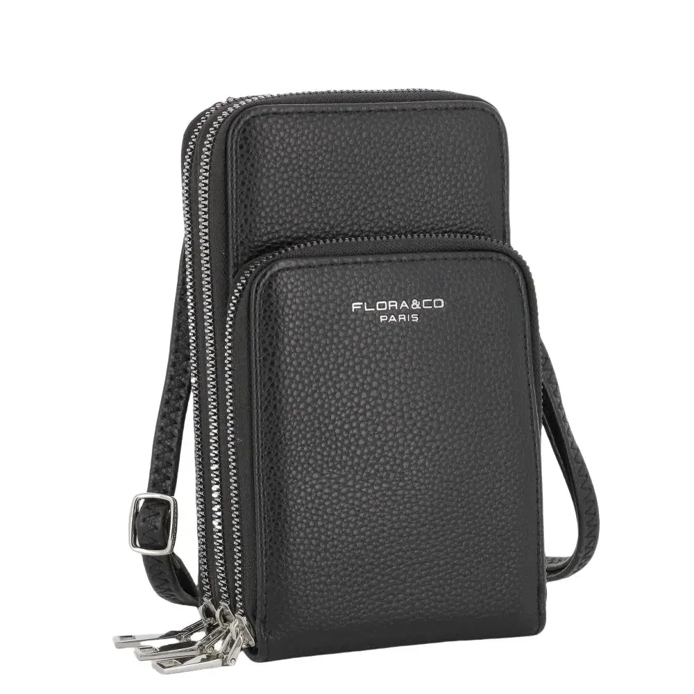Sac bandoulière téléphone 6.7 Pouces femme noir Flora & co