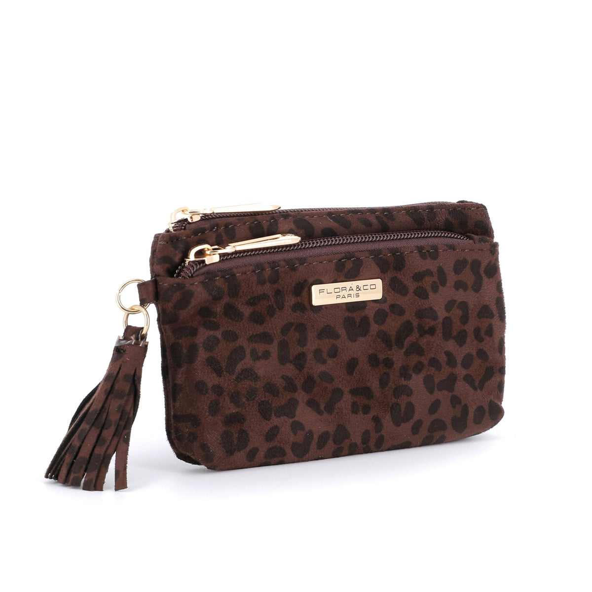 Petit Porte-monnaie Similicuir Léopard Velouté Femme | Portefeuille Porte-c