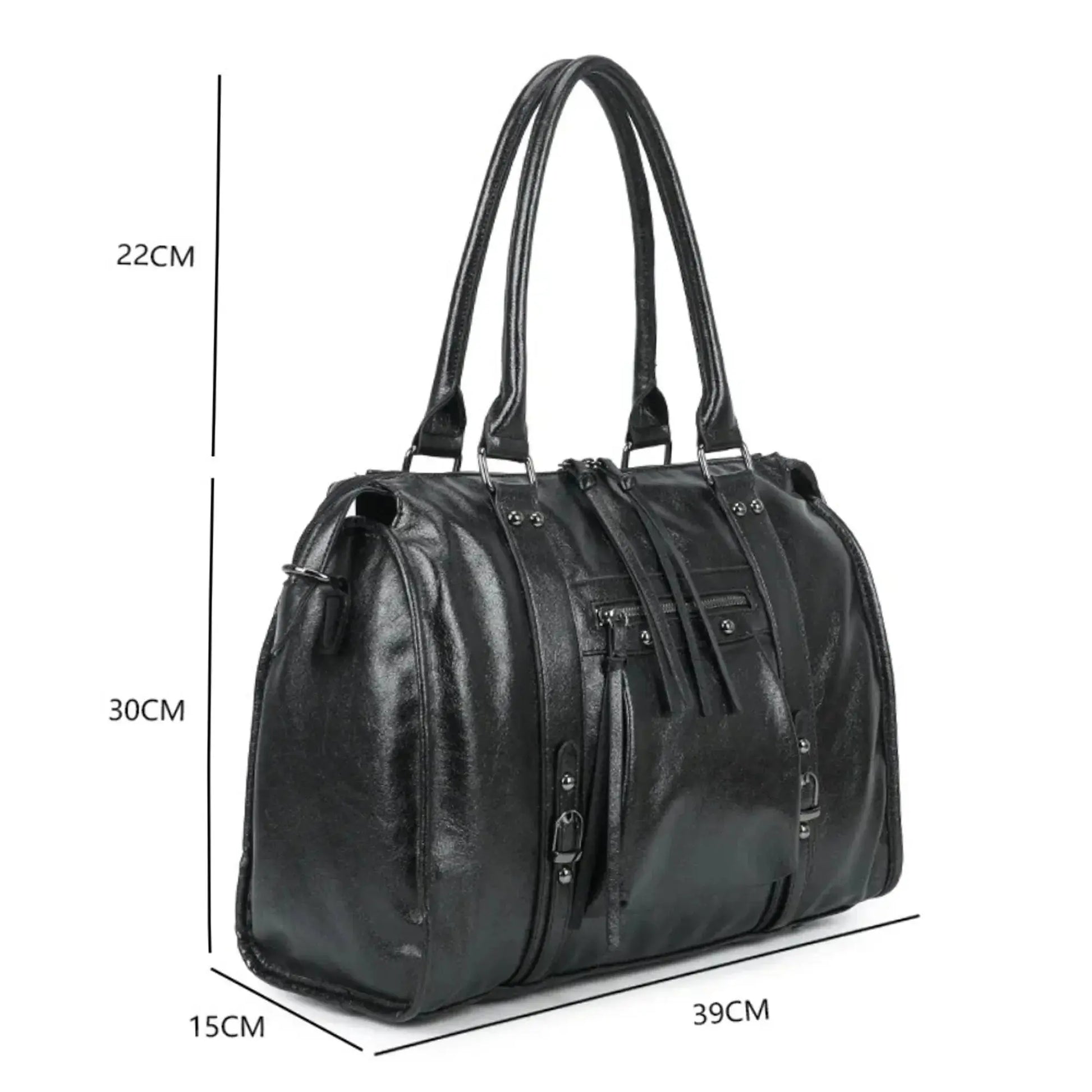 Grand sac à main bowling irisé noir