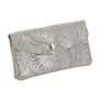 Vue 1 du Porte-monnaie long suédé irisé baroque 05A Taupe en cuir par Made in Italy.