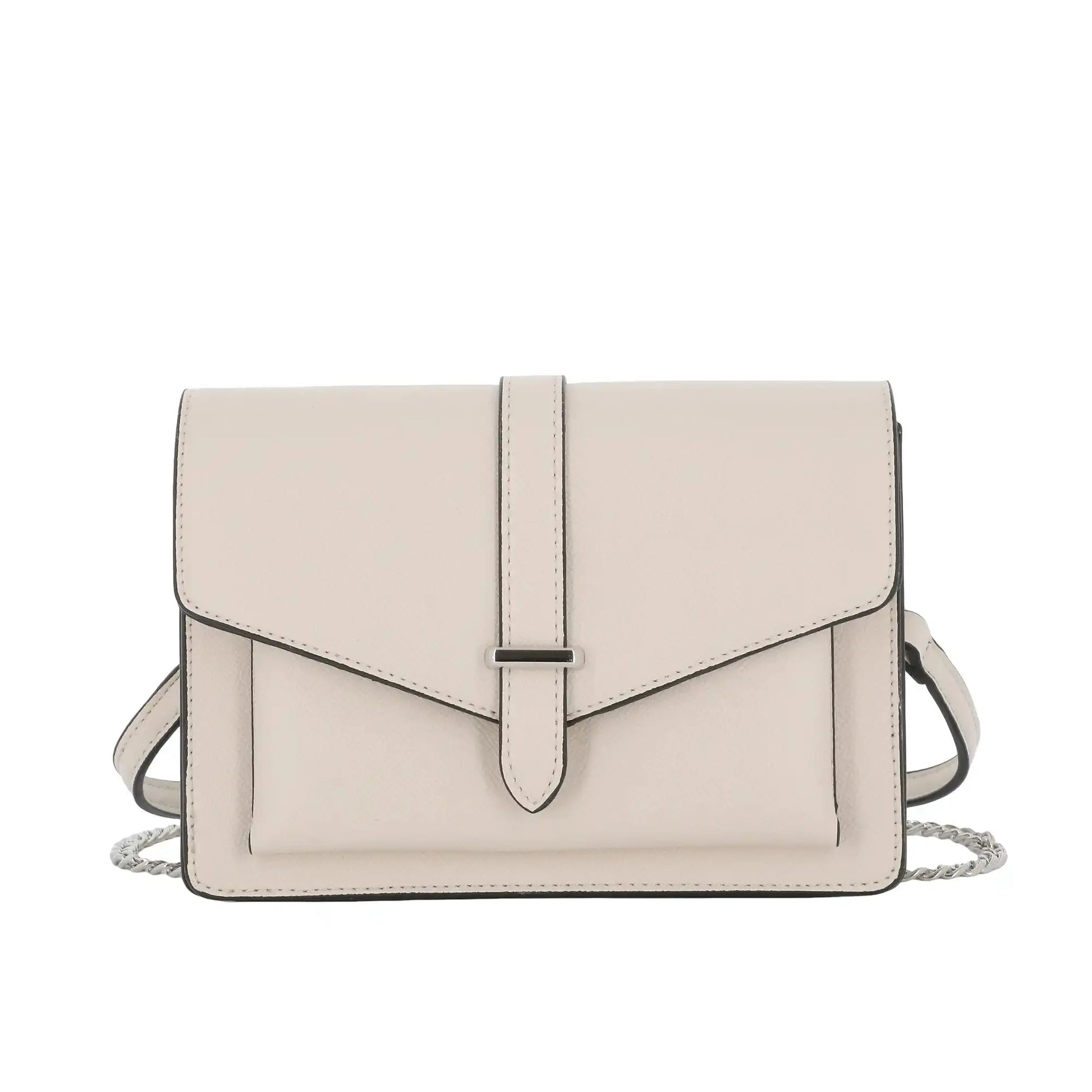 Flora & co Sac double bandoulières chaîne à magnétique beige