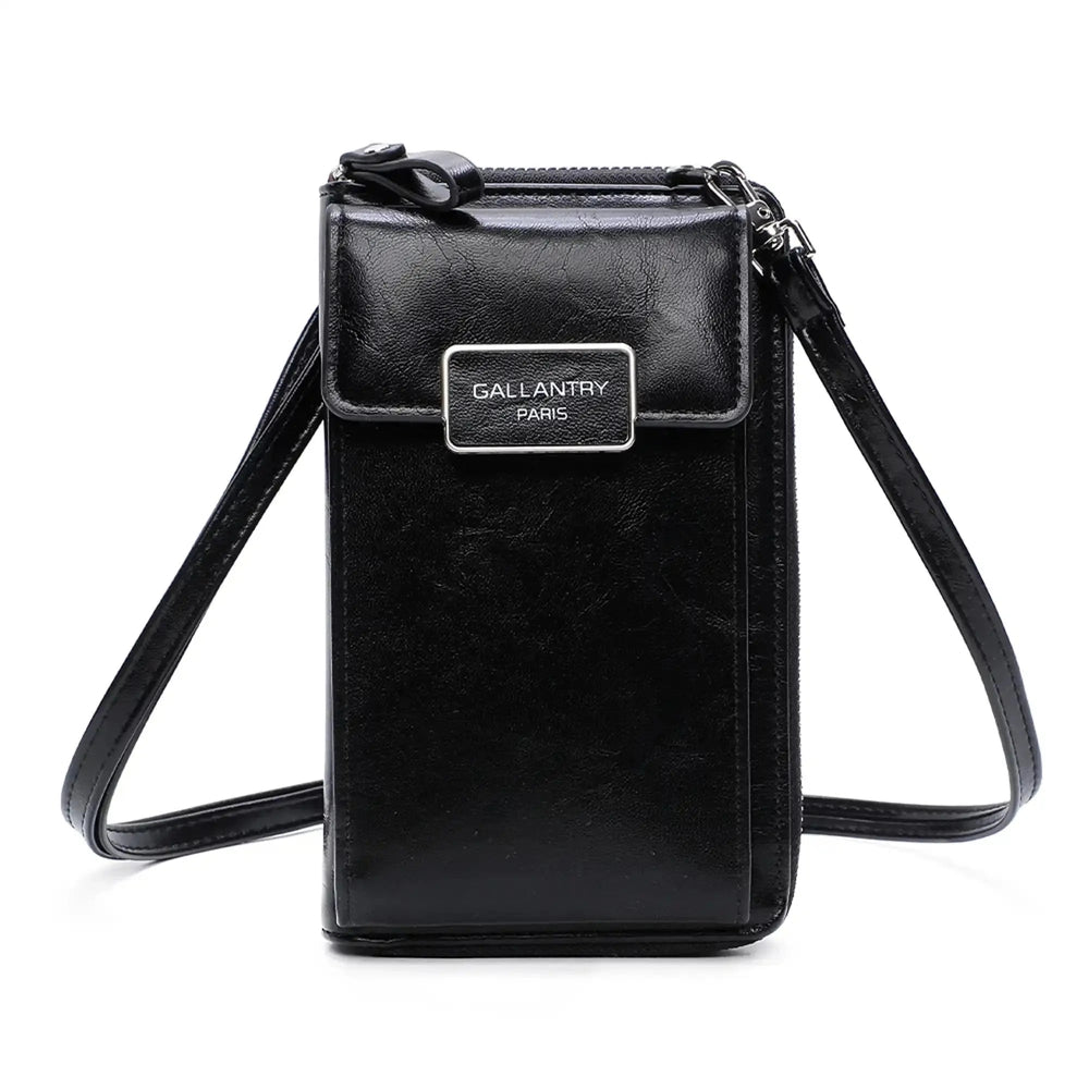 Gallantry Pochette téléphone plate tout-en-un femme noir