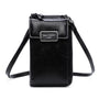 Vue princ. du Pochette téléphone plate tout-en-un femme noir en cuir synthétique par Gallantry.