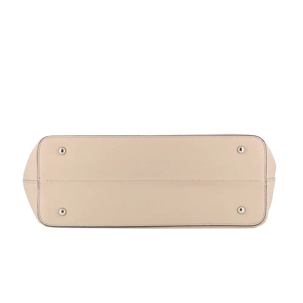 Sac à main de cours pompon foulard beige