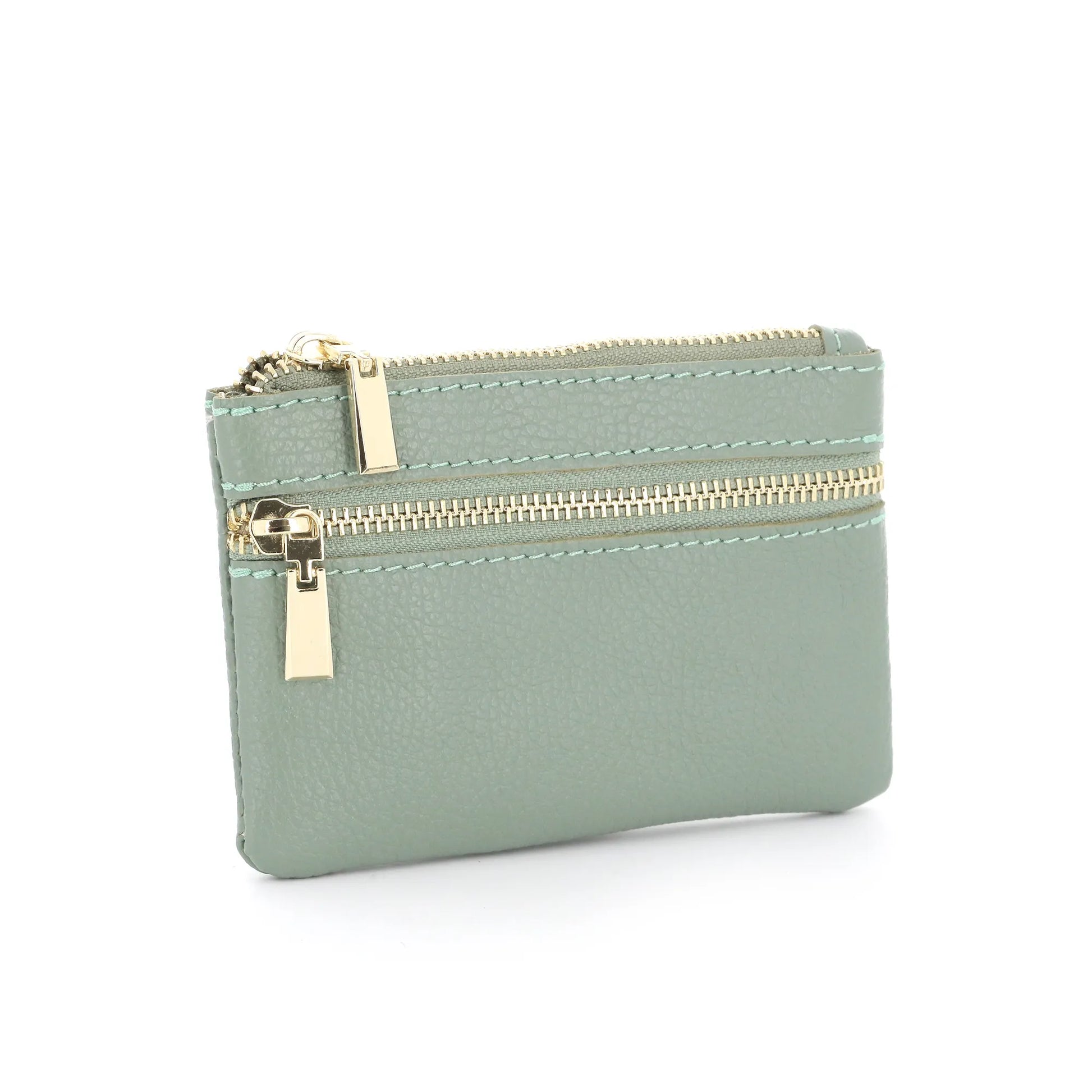 Porte-Monnaie pochette cuir grainé femme Vert other image 2