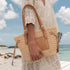 Sac plage paille tressé Femme Camel - Crocochic