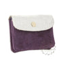 Vue 1 du Porte-monnaie cartes cuir suède irisé 043 Violet par Made in Italy.