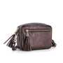 Sac bandoulière femme cuir irisé chocolat élégant et tendance.