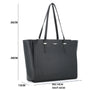 Sac cabas femme cuir synthétique noir - vue 2 | Flora & co