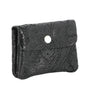 Vue 1 du Porte-monnaie court cuir suède embossé 041FL Noir par Made in Italy.