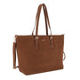 Vue 1 du Grand sac cabas daim femme format A4 Camel en cuir synthetique par Flora & co.