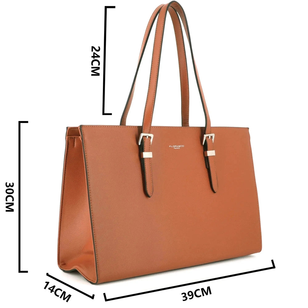 Flora & co Sac à main fourre-tout format a4 camel