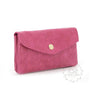 Portefeuille mi-long cuir suédé grainé 05C Fuchsia - Crocochic