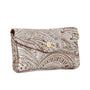 Vue 1 du Porte-monnaie long suédé irisé baroque 05A Camel en cuir par Made in Italy.