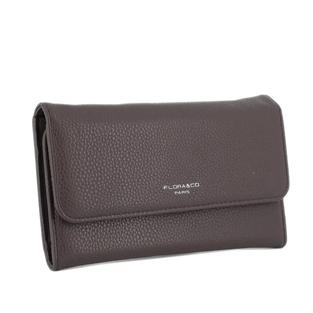 Portefeuille chéquier femme souple chocolat