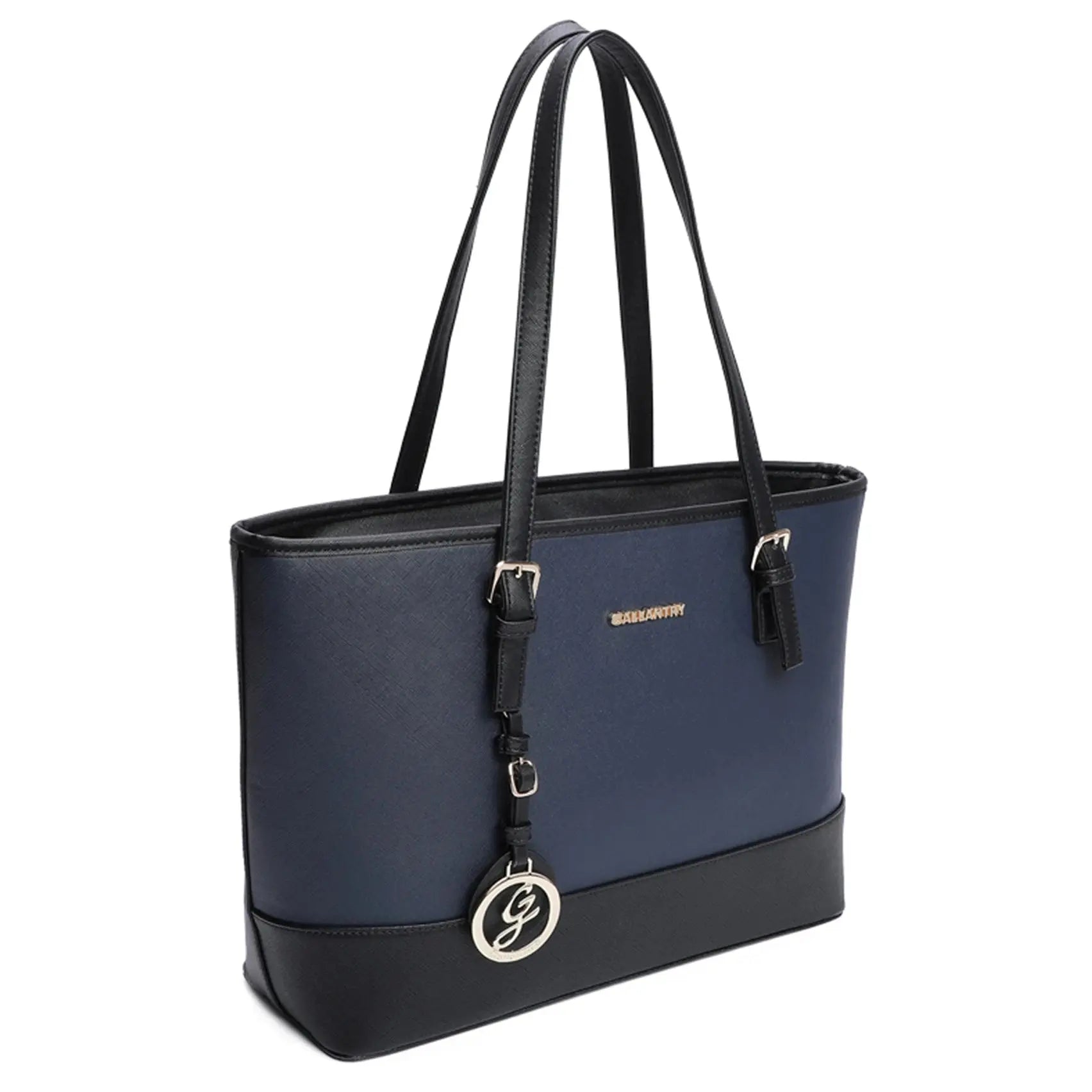 Gallantry Sac cabas femme bicolore saffiano bleu