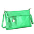 Made in Italy Pochette bandoulière cuir irisé lanière Vert
