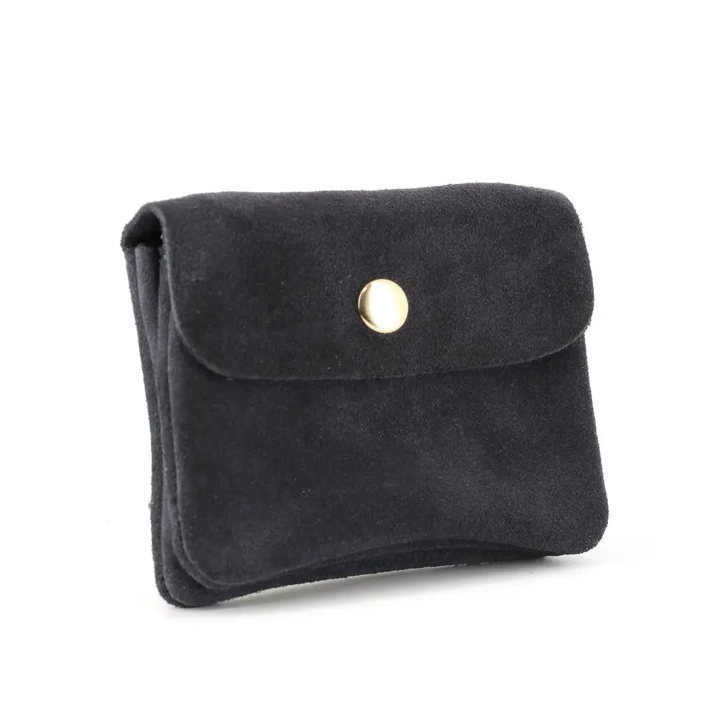 Petit porte-monnaie cartes cuir suède Bleu Marine other image 2