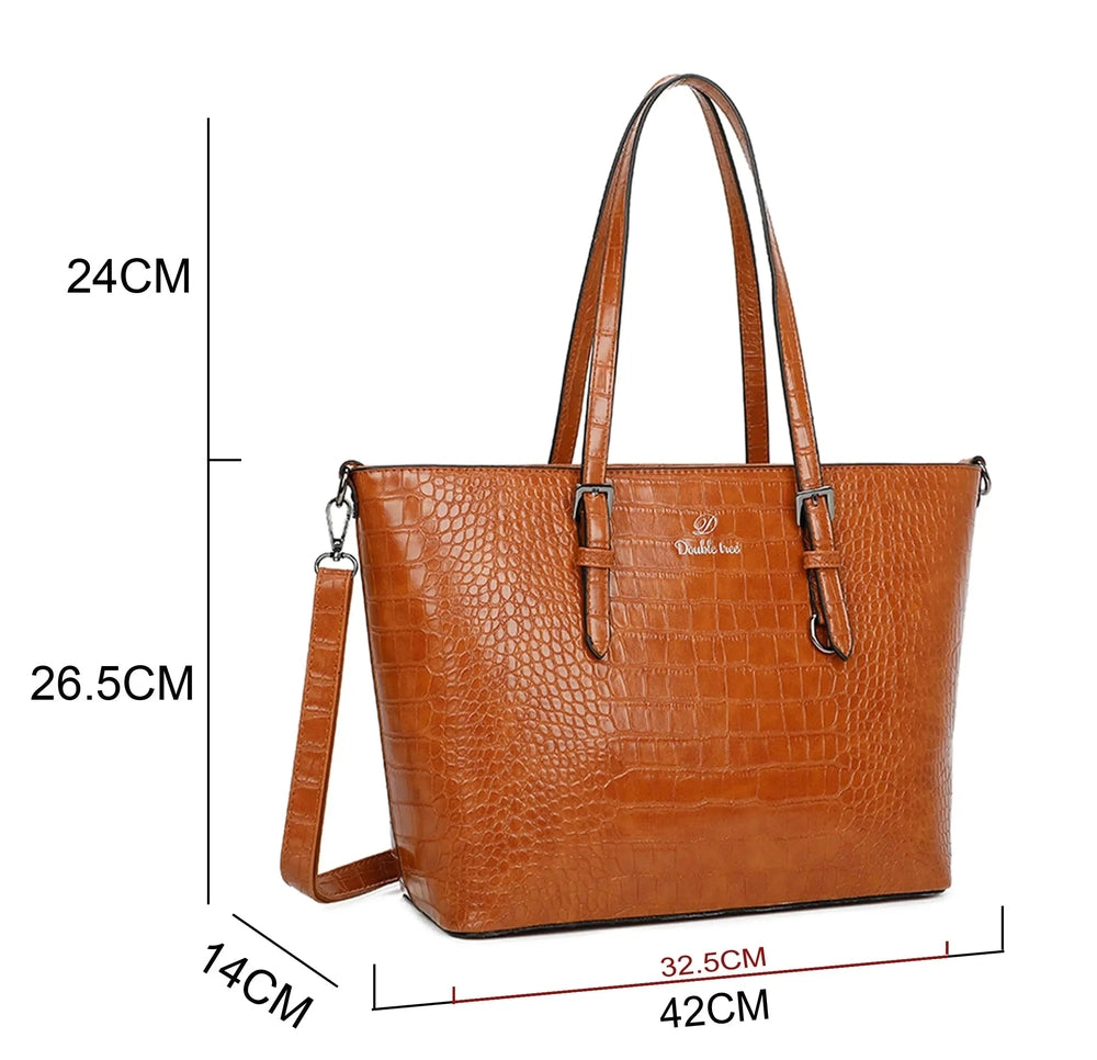 Crocochic Sac cabas femme croco format a4 camel