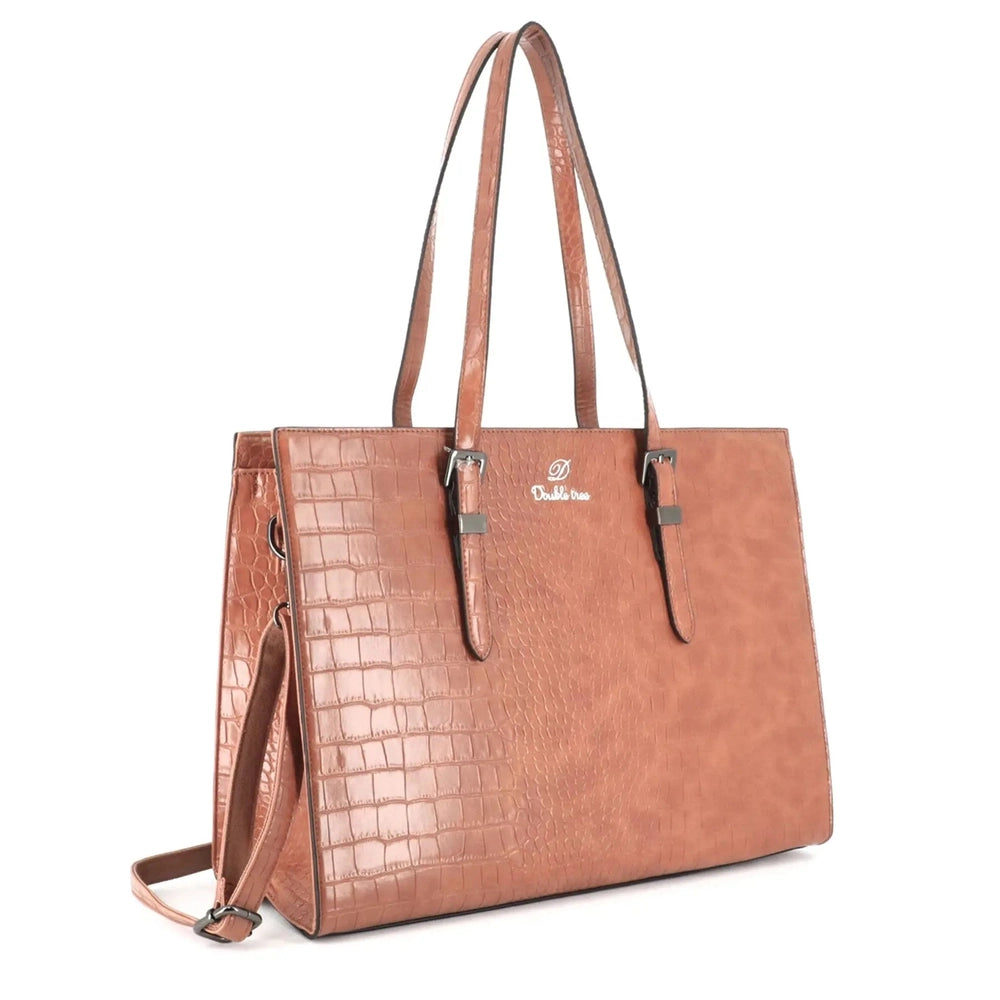 Crocochic Sac cabas femme format a4 croco camel