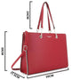 Sac cabas femme simili cuir billes a4 rouge - vue 2 | Flora & co