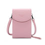 Vue princ. du Pochette téléphone bandoulière femme rose en cuir synthétique par Gallantry.