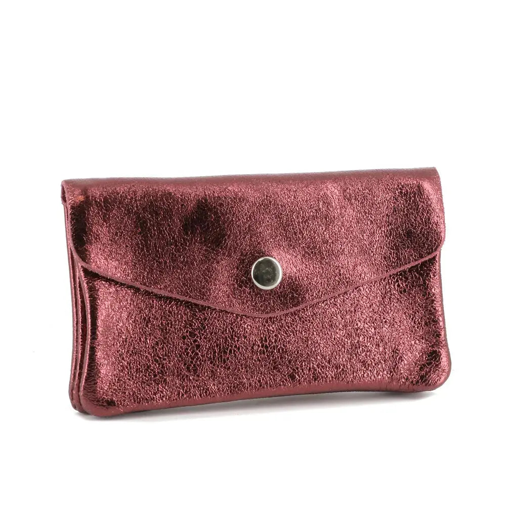 Porte-monnaie cartes femme cuir irisé 051 Bordeaux