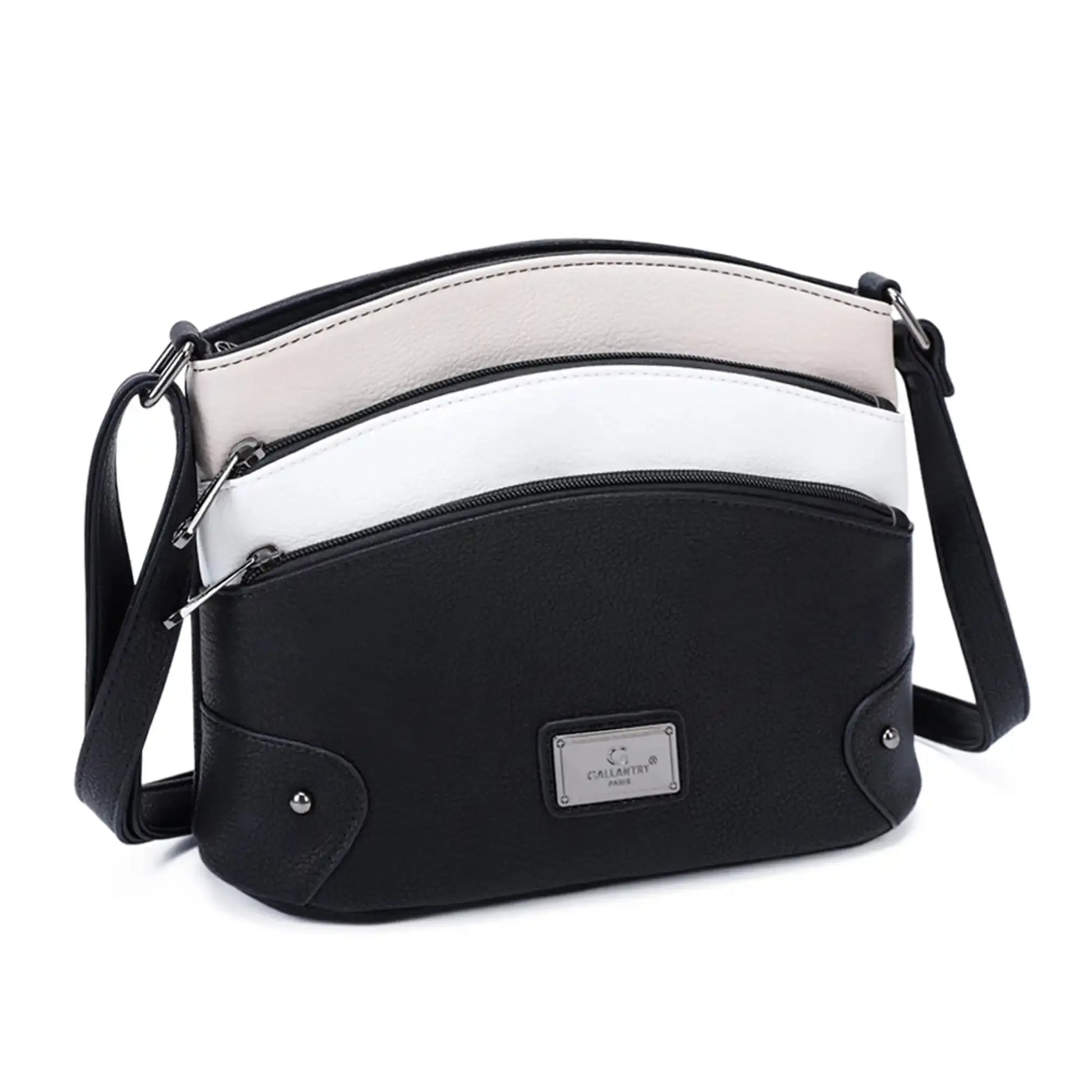 Gallantry Sac bandoulière femme multicolore grainé noir beige