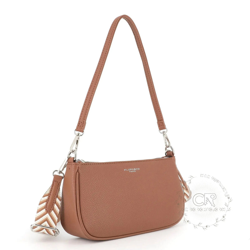 Flora & co Sac baguette avec bandoulière Camel