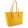 Sac cabas femme simili cuir a4 saffiano moutarde - vue 2 | Flora & co