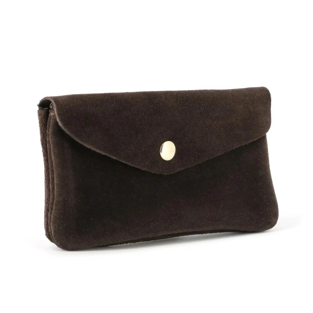 Porte-monnaie portefeuille mi-long suède Chocolat other image 2