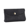 Vue 1 du Porte-monnaie portefeuille mi-long suède Bleu Marine en cuir par Made in Italy.