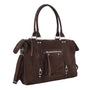 Grand sac cabas bowling effet daim Chocolat - Crocochic